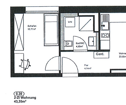 Gemütliche 1-Zimmer Wohnung mit Kellerersatzraum in Bamberg